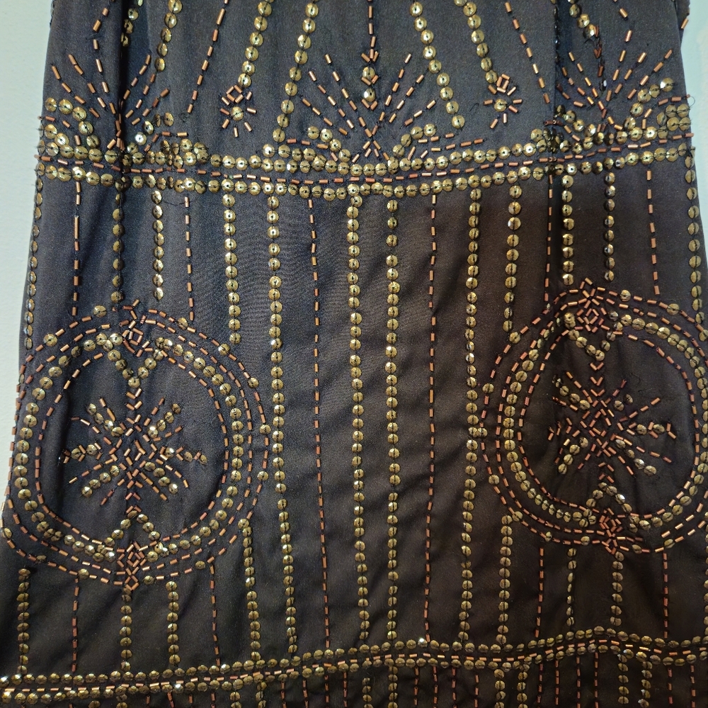 Free People Beaded Slip Dress Black Embellished Mini Tunic Size SP - Picture 12 of 12